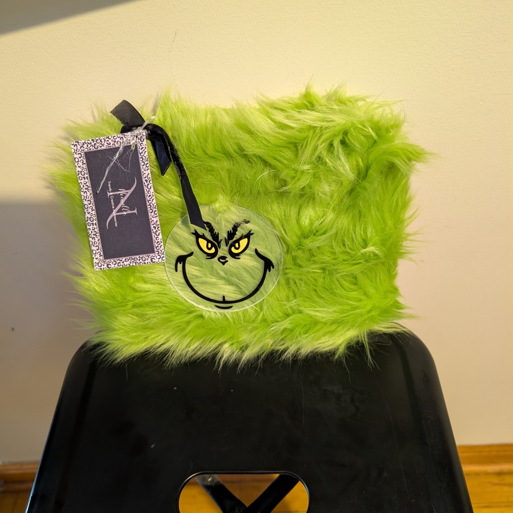 Green Furry Grinch Kids Pouch